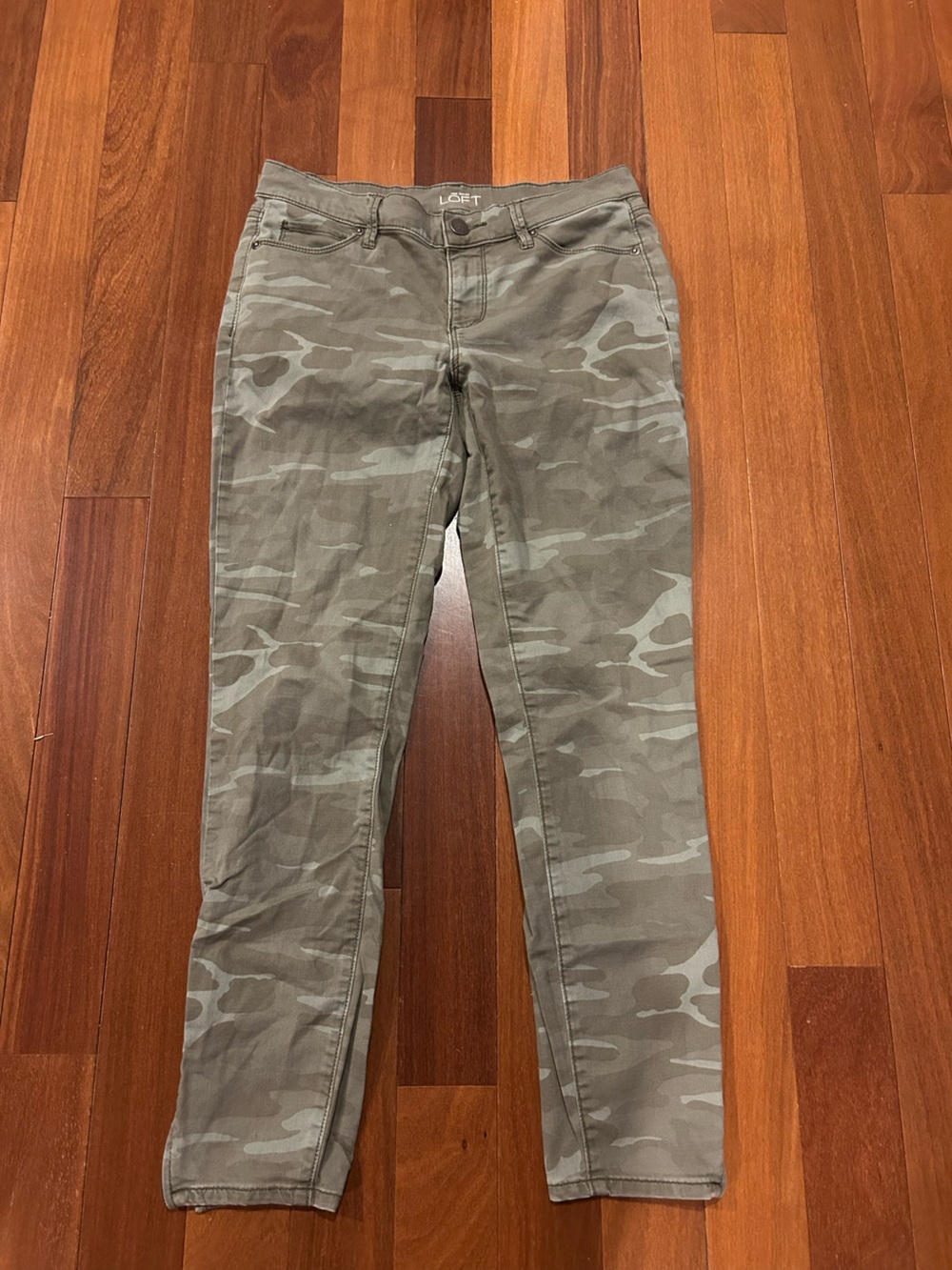 Loft Modern Skinny Ankle Jeans Womens 27 Camo Print Casual Modern Stretch